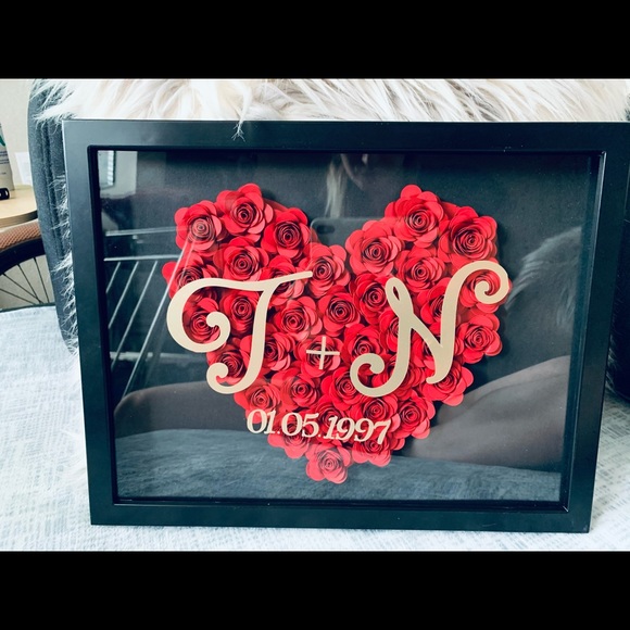 Roses heart shadow box - Picture 11 of 16